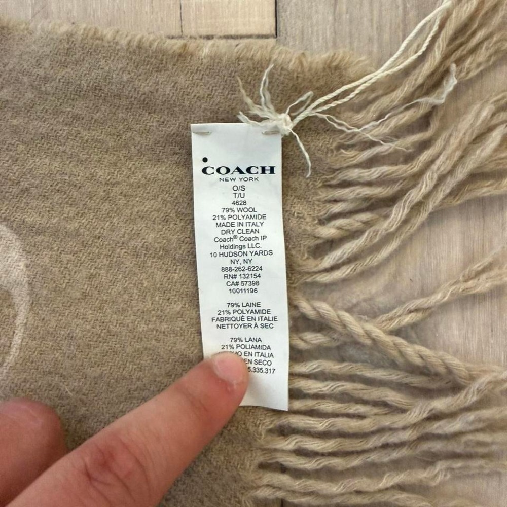Woman's Coach Signature oversized muffler luxury #scarf - Picture 4 of 5